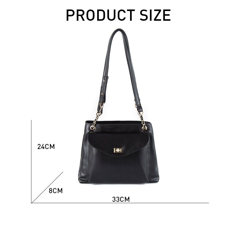 Mischa Túi Xách Da PU Màu Trơn Sức Chứa Lớn Thời Trang Cho Học Sinh
