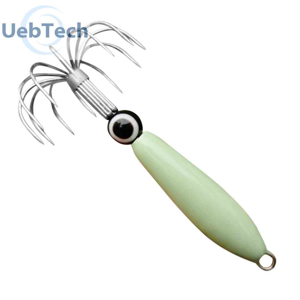 Mồi Câu Cá Hình Mực Phát Sáng Có Móc