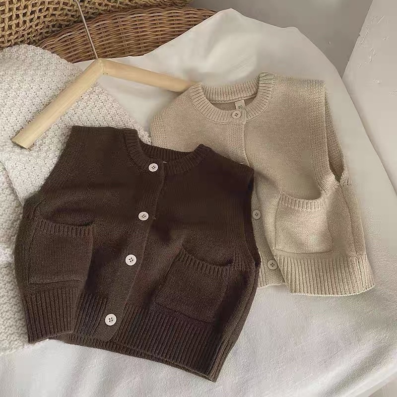 Áo khoác gile len bé trai bé gái style Hàn Quốc