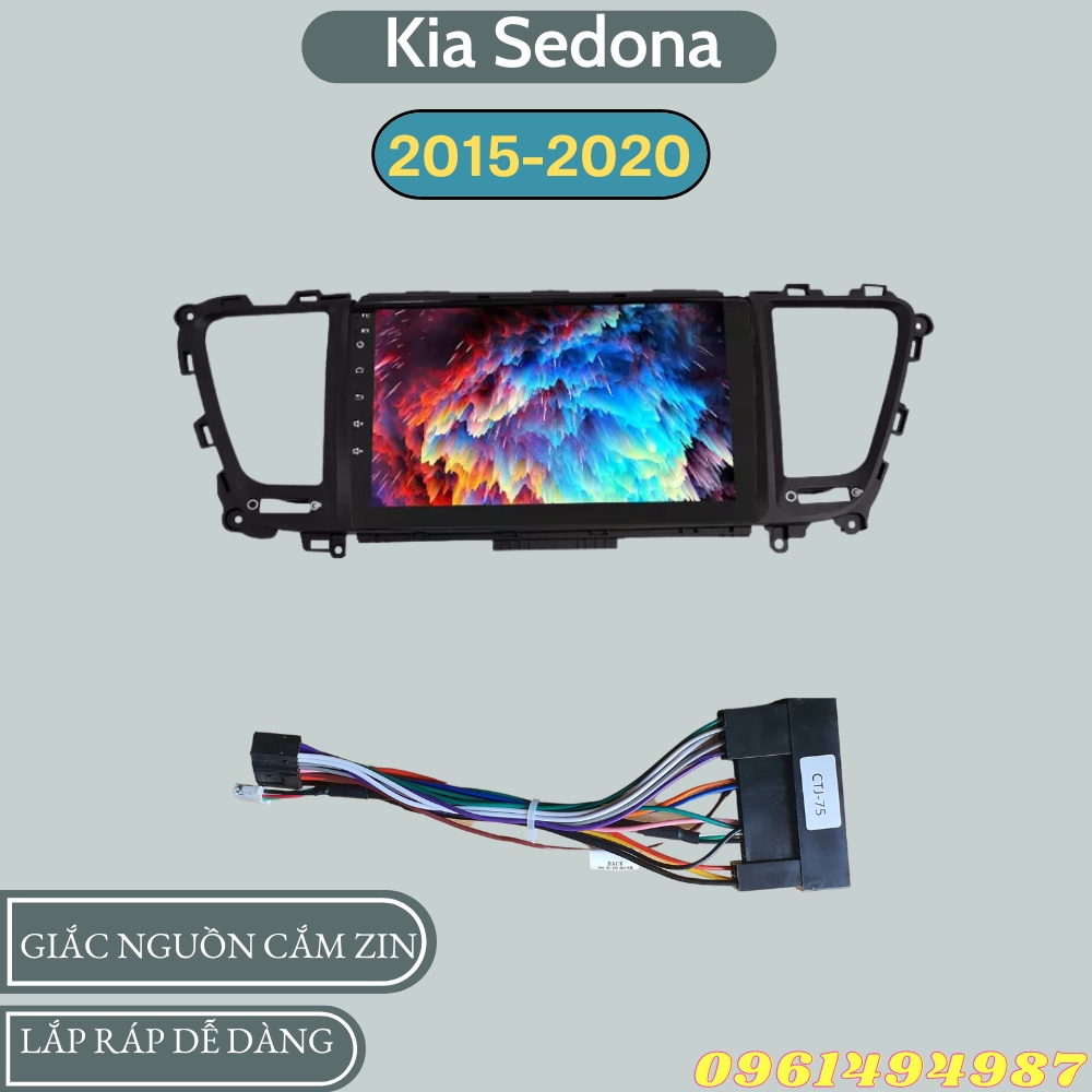 Mặt dưỡng 9 inch Kia Sedona 2015-2020 kèm dây nguồn cắm zin theo xe dùng cho màn hình DVD android 9 inch
