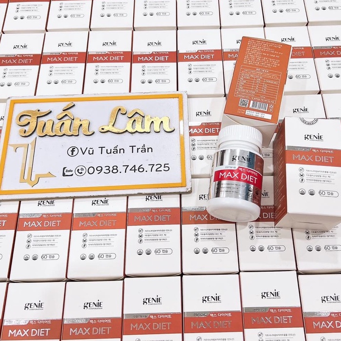 VIÊN UỐNG GIẢM CÂN AN TOÀN HIỆU QUẢ MAX DIET GENIE HỘP 60 VIÊN - 14090