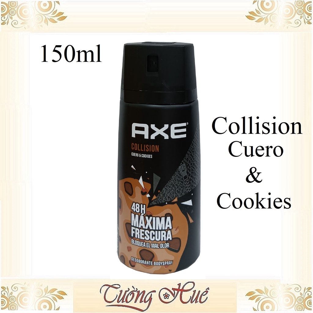 Xịt khử mùi Nam AXE Collision Cuero+Cookies 48H Fresh Deodorant Body Spray - 150ml