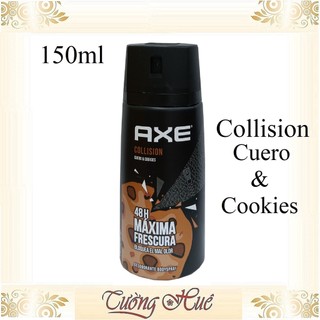 Xịt khử mùi Nam AXE Collision Cuero+Cookies 48H Fresh Deodorant Body Spray - 150ml
