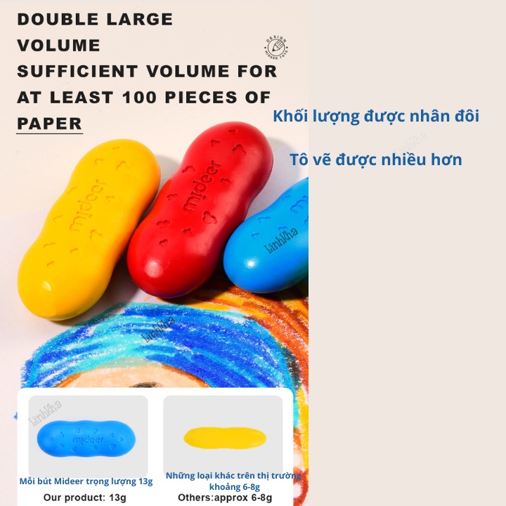 Bút Sáp Màu Hữu Cơ - Bộ 12 Màu - Làm Bằng Sáp Ong Thiên Nhiên Cho Bé Nhỏ - Mideer Pease Crayons - 12 Colors