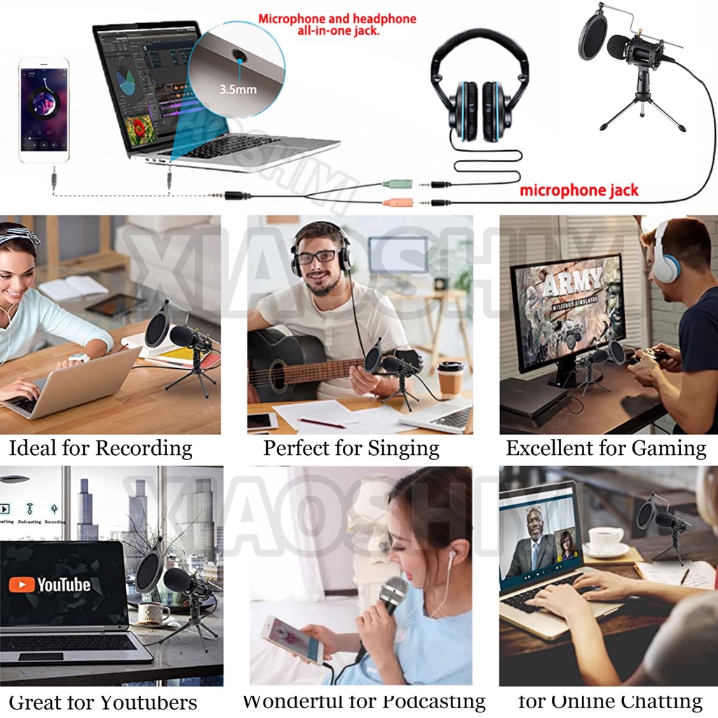 Micro mini Có Dây Để Bàn Dùng Để Ghi Âm Giọng Nói Cho Điện Thoại / Máy Tính