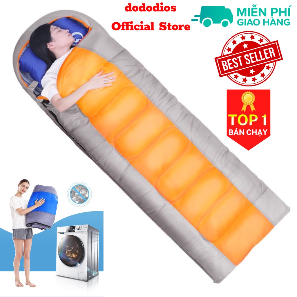 túi ngủ văn phòng du lịch dã ngoại dododios Dày Dặn siêu ấm (Có Thể Ghép Làm Túi Ngủ Đôi) TNCC2023