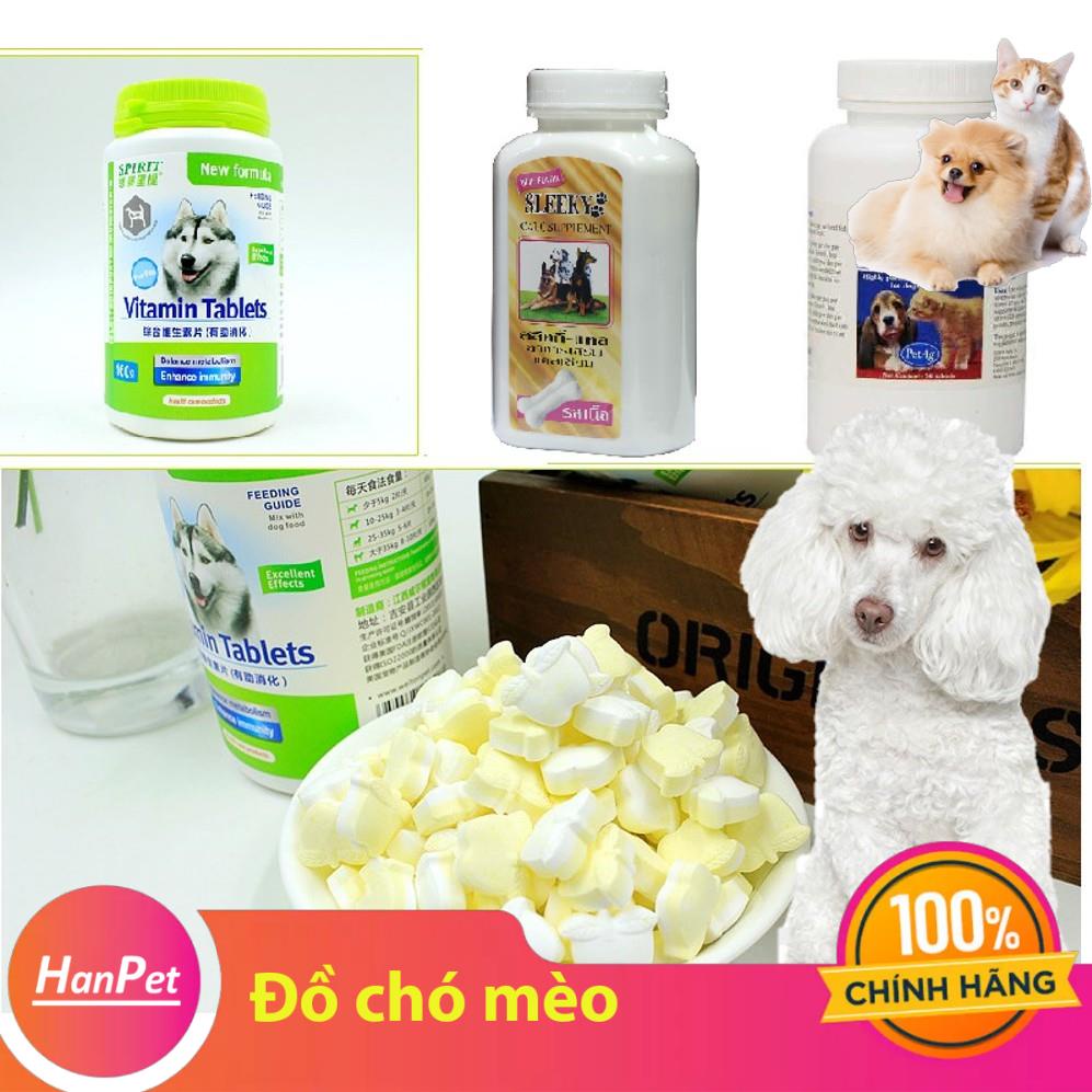 (1 lọ) Canxi Calcium Phophorus chó mèo (3 loại canxi mỹ, can xi Thái, Viên sữa dê) chắc xương, dưỡng lông biếng ăn