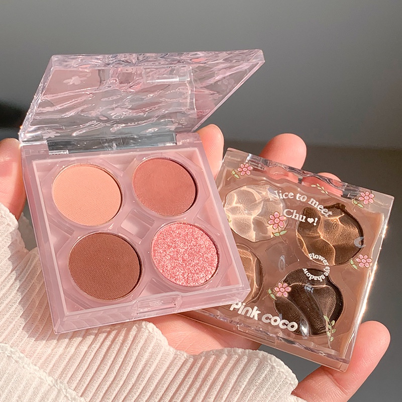 Bảng Phấn Mắt Pink Coco Tông Đất Màu Lì Và Nhũ Ngọc Trai