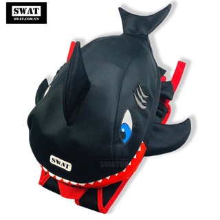 Balo Cá Mập BabyShark vải lưới màu đen siêu cute thời trang unisex đi học, đi chơi, đựng nón bảo hiểm