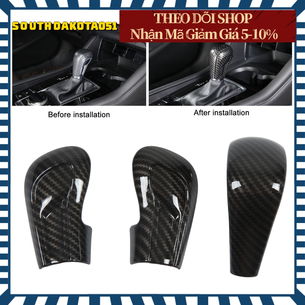 Ốp cần số xe ô tô bằng Carbon cho Mazda 3 2020‑2022【Southdakota051】