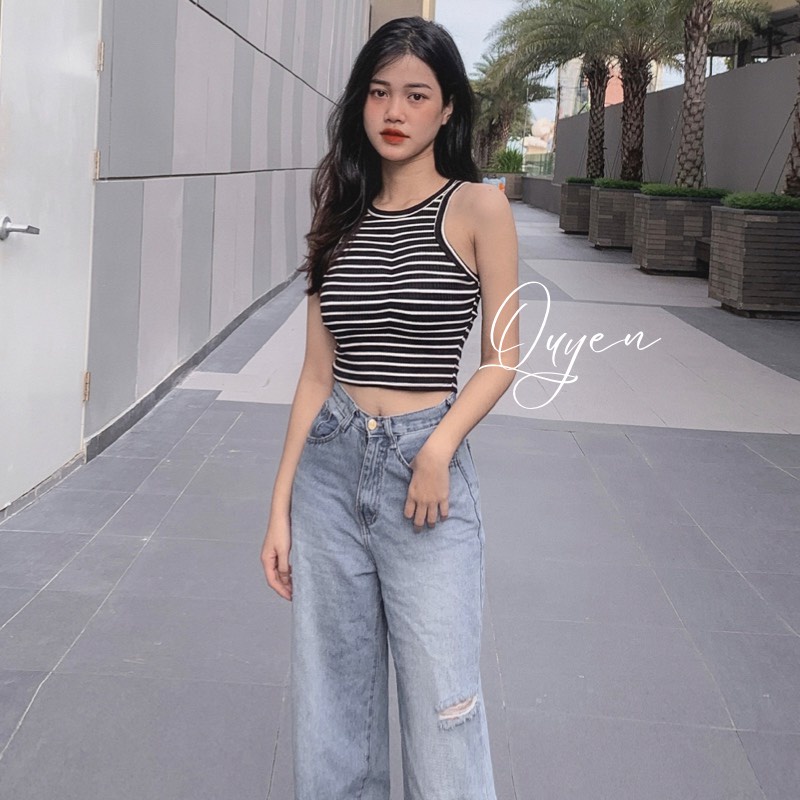 Áo Thun Sọc Ba Lỗ Thun Len Gân - QS QUYEN SHOP