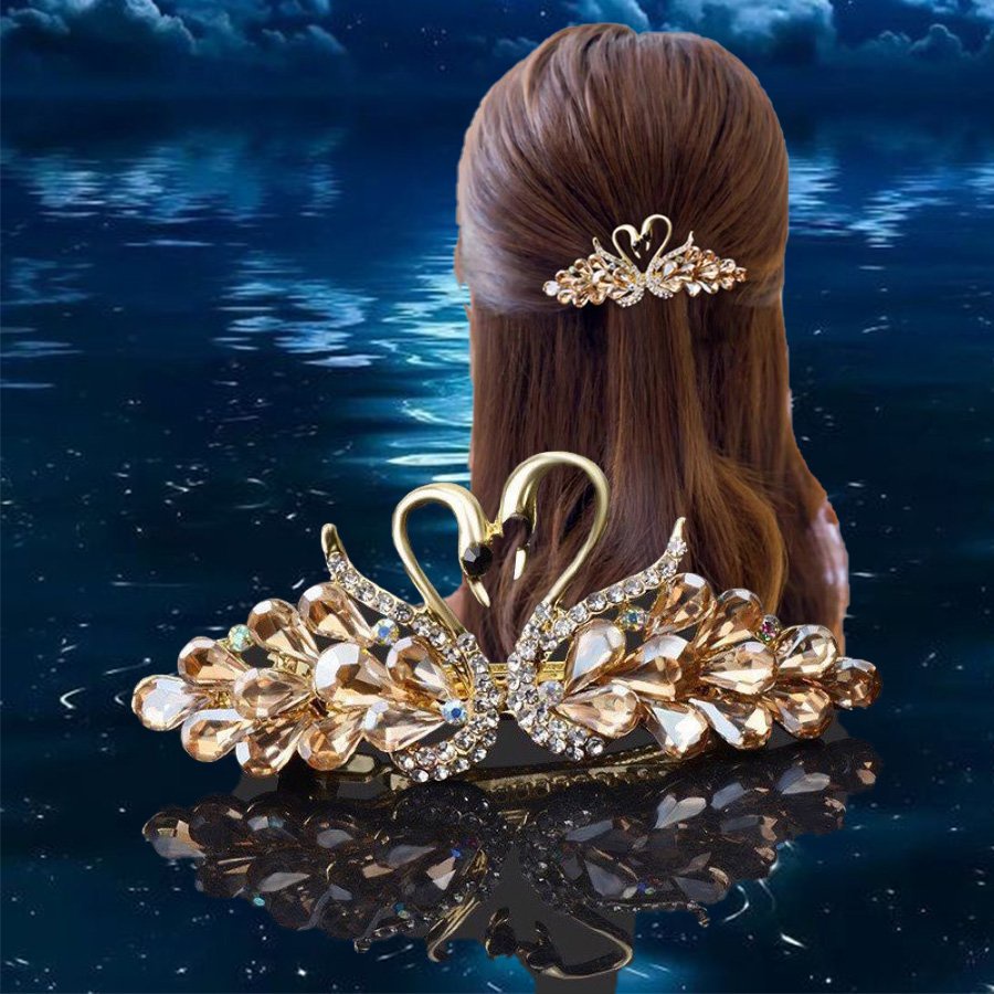 Kẹp tóc đính đá cao cấp cho người trung niên sang trọng Lagu Accessories cài tóc cho người già lớn tuổi