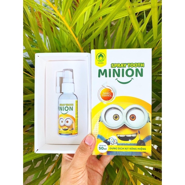 Xịt răng miệng Minion Dr.Maya 50ml, Vệ sinh răng miệng ngăn ngừa sau răng cho bé từ 6 tháng tuổi