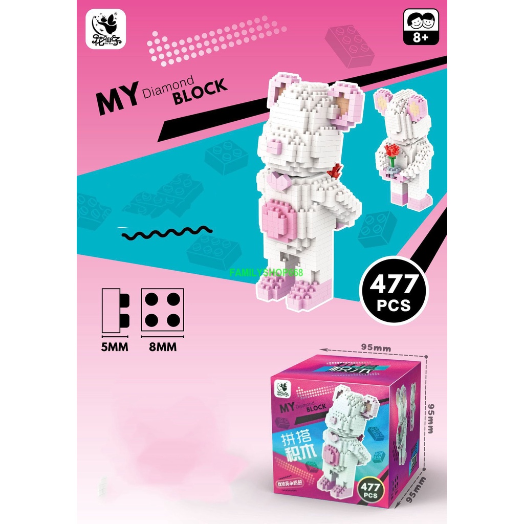 Le.go gấu Bearbrick xếp hình Đồ chơi lắp ráp nano nanoblocks mô hình mini Hàng Đẹp bear bricK