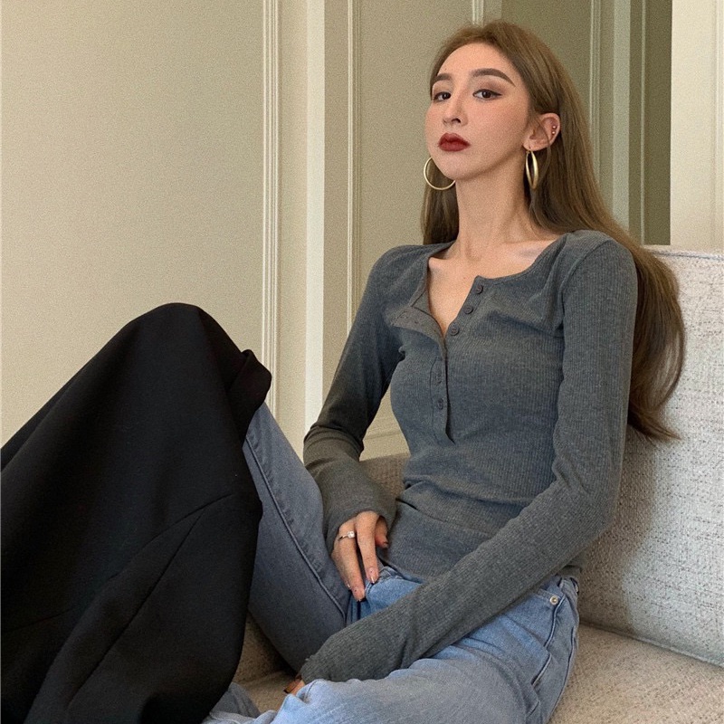 NRVP Áo Thun Nữ Dài Tay Dáng Rộng In Hình Phong Cách Hàn Quốc Kiểu Mới