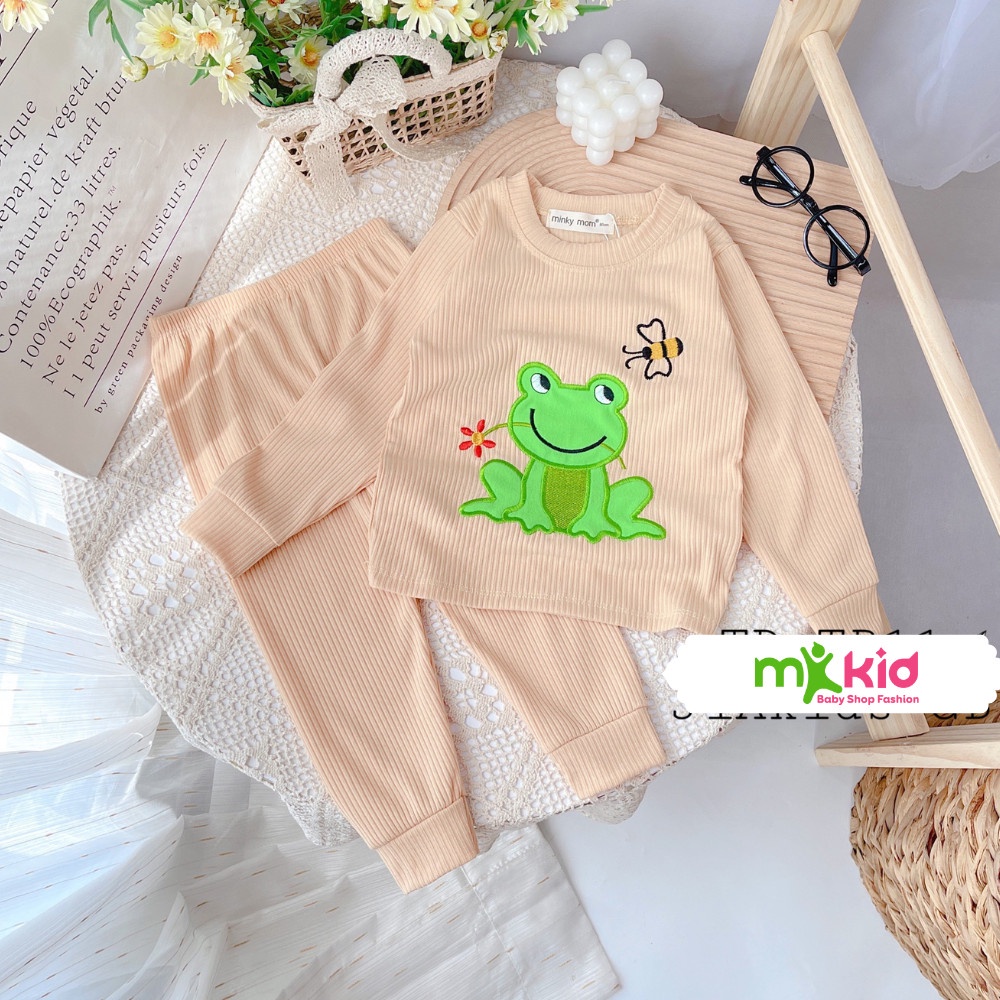 Bộ Thu Đông Cho Bé 💖 Bộ Len Tăm Dài Tay Minky Mom Cho Bé Trai Bé Gái Với Các Hình Thú Siêu Dễ Thương