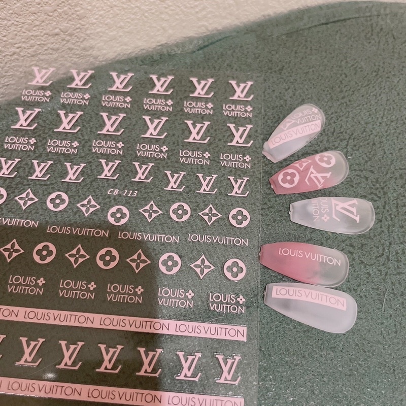 Sticker 3d màu hồng dán móng tay nail