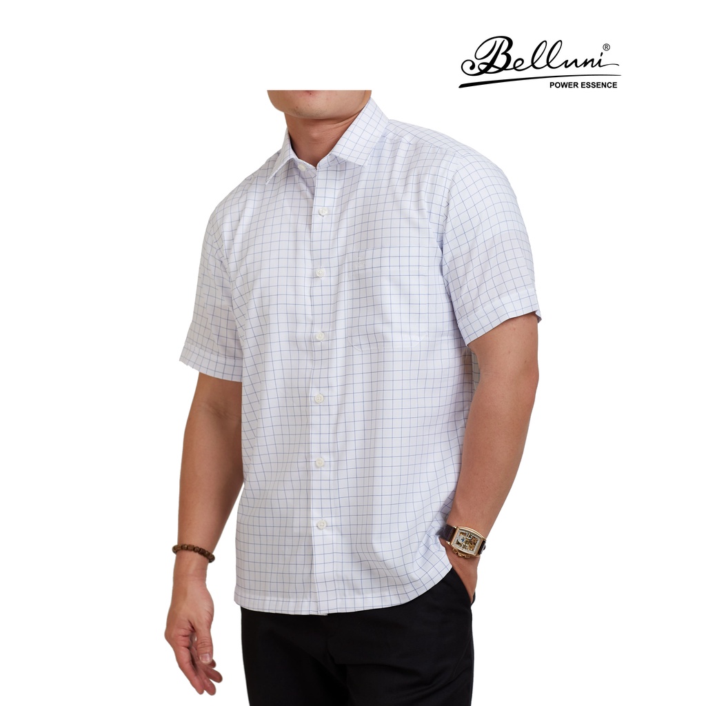 Áo sơ mi nam ngắn tay BELLUNI vải sợi tre mềm mại chống nhăn - ABN.BP.BE.221.W1