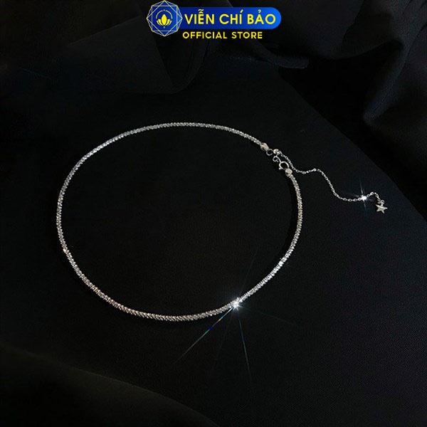 Dây chuyền choker xoắn óng ánh chất liệu bạc Thái 925 thời trang phụ kiện trang sức nữ Viễn Chí Bảo D400334