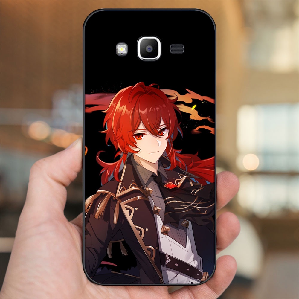 Ốp lưng Samsung J2 Prime, J3 2016, J5 2015 viền đen in hình Diluc Genshin Impact