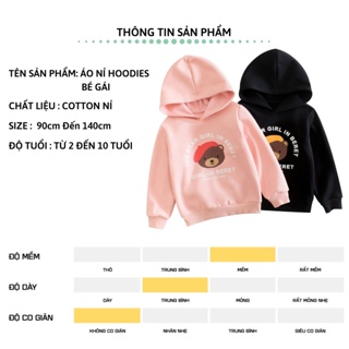 Áo nỉ hoodie bé gái dài tay 27kids 27home áo thun da cá lót lông nữ cho - ảnh sản phẩm 8