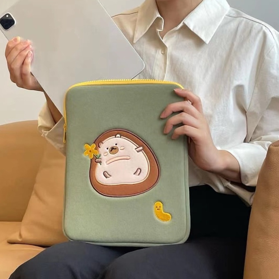 Túi Đựng Laptop In Hình Nhím Dễ Thương Phong Cách Hàn Quốc