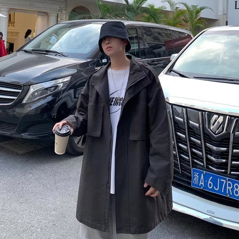 Áo Khoác Gió Dáng Dài Form Rộng Thời Trang Thu Đông Phong Cách Hàn Quốc