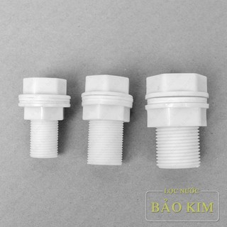 Ốc nhựa ép lắp bồn phi nước, khớp nối vách ngăn nhựa ren 21 (1/2'') | ren 27 (3/4'') | ren 34 (1'')