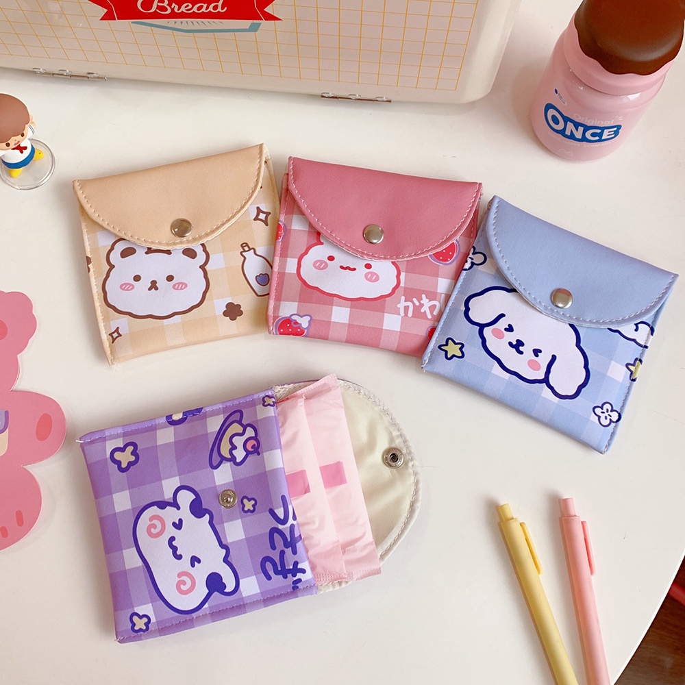 Túi Đựng Khăn / Tiền Xu Nắp Lật Hình Chú Cún Đáng Yêu