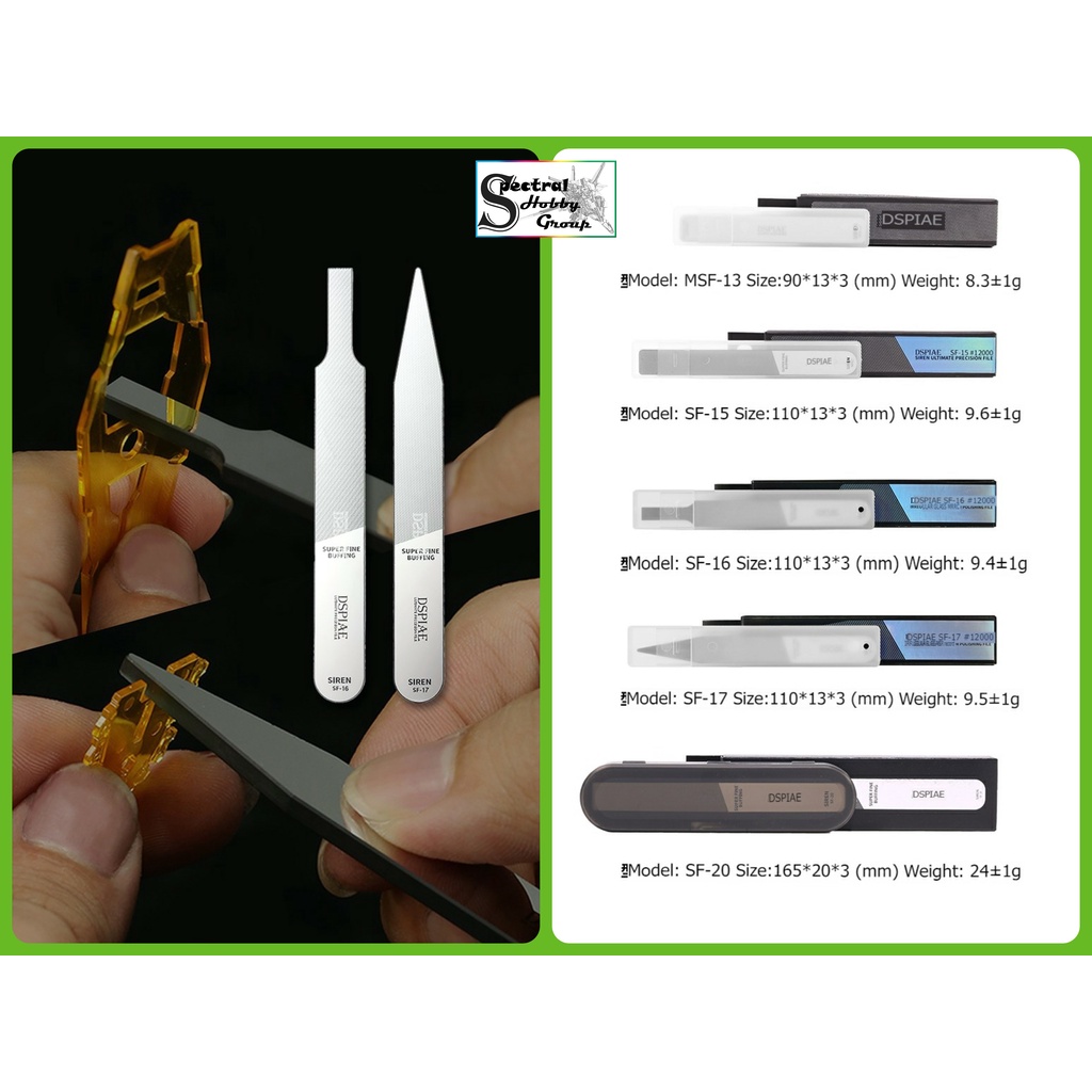 Dụng cụ mô hình Dspiae dũa nhám siêu mịn Siren mirror glass polishing MSF #10000～12000 hobby tool
