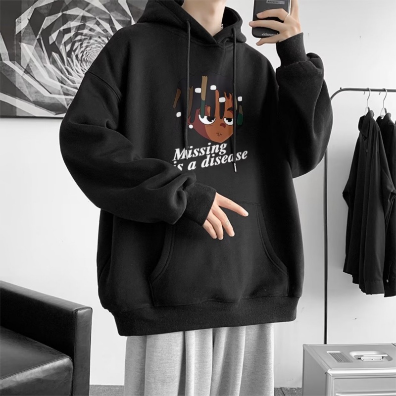 Áo hoodie Dáng Rộng In Họa Tiết Hoạt Hình Phong Cách Nhật Bản Cho Nam Nữ