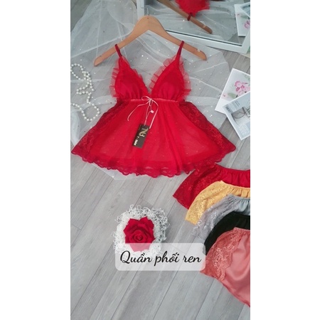 Đồ Ngủ Sexy- Bộ Ngủ Satin Cao Cấp Phối Lưới Form 40-55kg( ảnh thật)