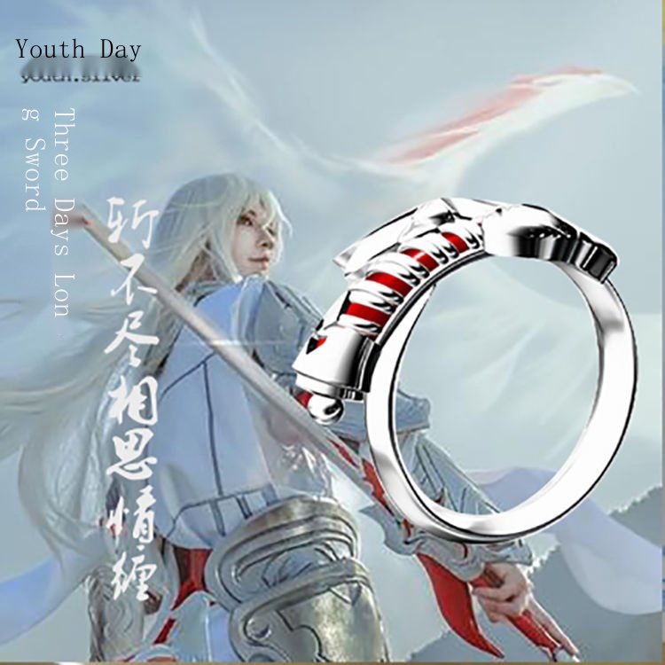 Glory Li Baifeng Nhẫn Bạc sterling Hình Chim Phượng Hoàng Vũ Khí Qinglian millennium Cáo Hoạt Hình Cho Nam
