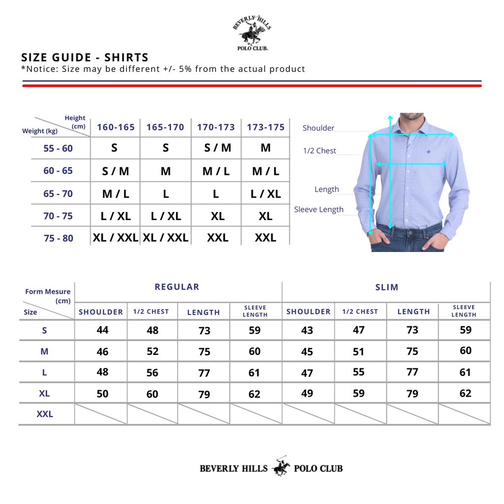 Beverly Hills Polo Club - Áo sơ mi Dài tay Nam Slimfit KMS- BHPC CMSLS20TL019