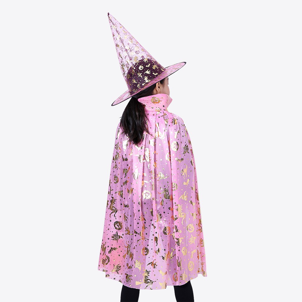 Bộ trang phục hóa trang lễ hội haloween áo choàng kèm mũ và giỏ bí ngô