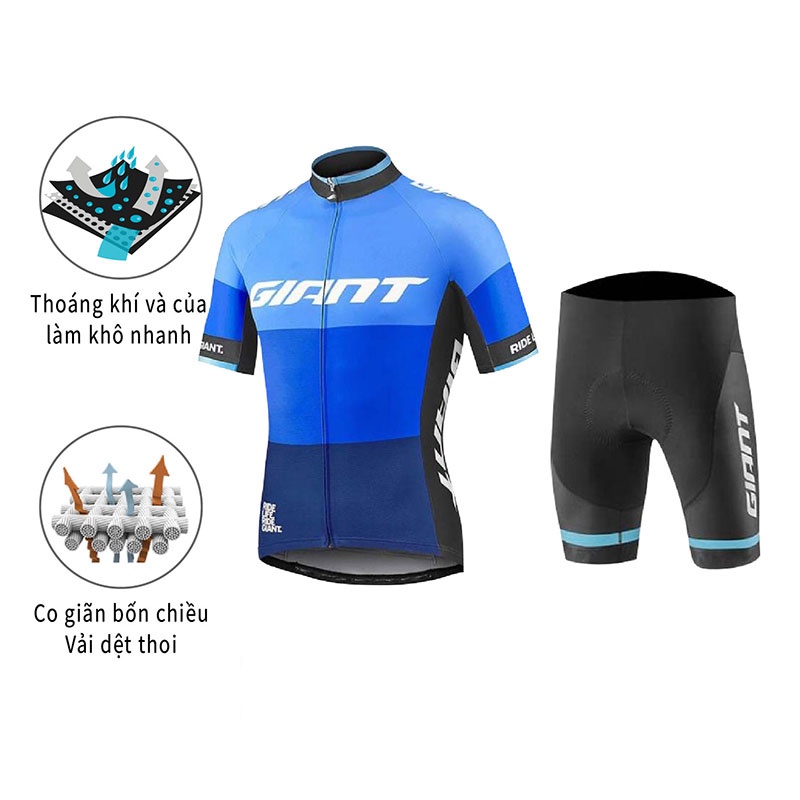 Quần áo xe đạp GIANT Mens Breathable Short Sleeve Gel Padded Short Bicycle Ride Pants