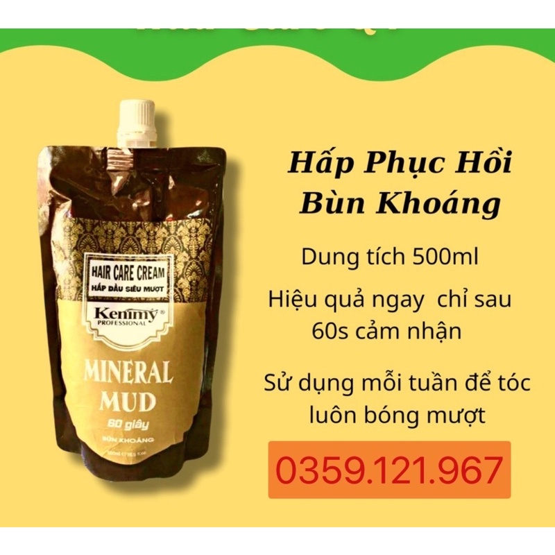 Hấp phục hồi bùn khoáng Kenmy. hair care cream.