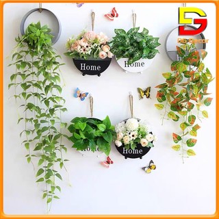 Giỏ Hoa Giả Treo Tường Hoa Lụa Decor Trang Trí Nhà Cửa Quán Cafe Nhà Hàng DC-110