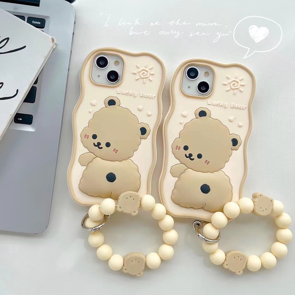 Ốp Điện Thoại Silicon Mềm Hình Gấu Nâu 3D Cho Iphone 14 pro max 14 plus 13 pro max 12 pro max 11 pro max