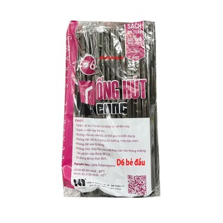 Ống hút đen cong phi 6 dùng uống cafe