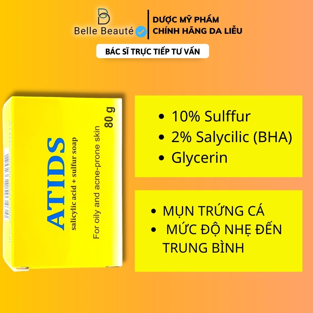 ATIDS - Xà Phòng Mụn Lưng ATIDS Soap Bar 80g - Xà Bông Tắm Ngăn Ngừa, Xoá Mụn Lưng Ngực, Ngừa Thâm Sau Mụn | BigBuy360 - bigbuy360.vn