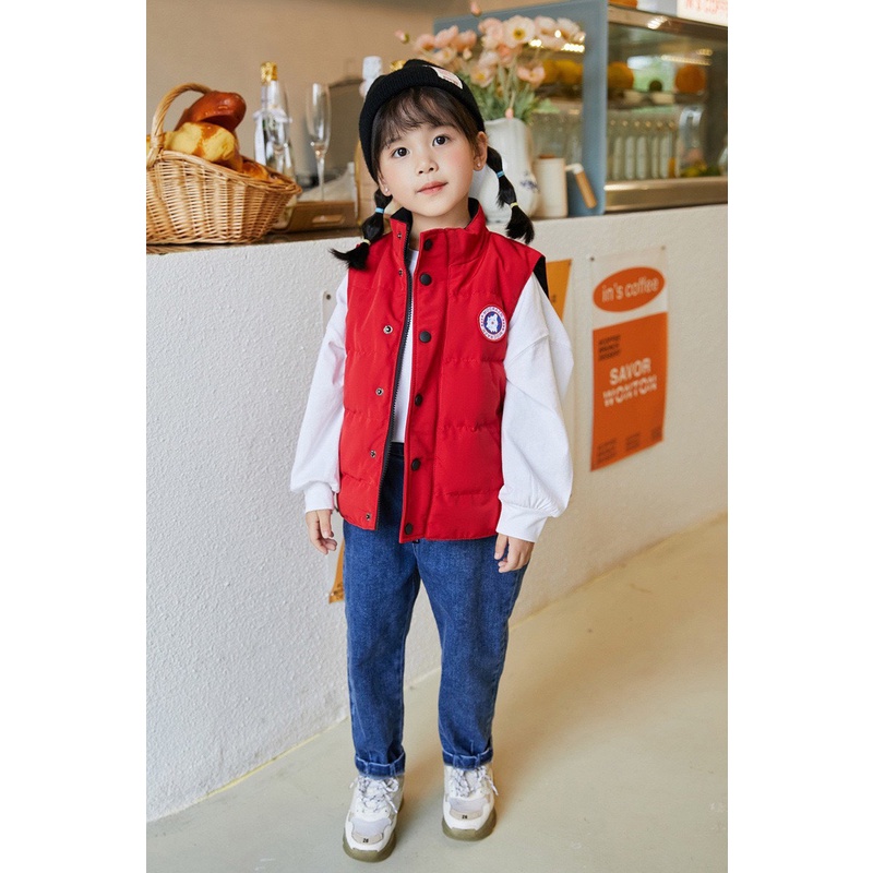 Áo phao gile lông vũ siêu nhẹ cho bé yêu