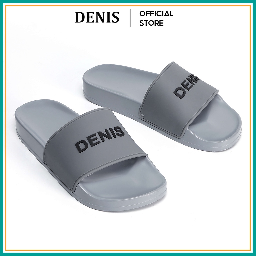 Dép quai ngang Denis Unisex Slipper đế PU xám tro basic DN07