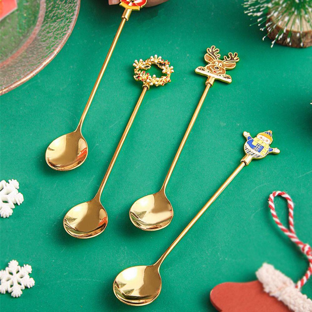 Bộ 4 Nĩa Ăn Trái Cây Bằng Thép Không Gỉ Họa Tiết Hoạt Hình