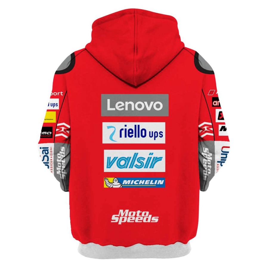 LENOVO ! Áo Khoác Hoodie Phối Khóa Kéo In Chữ ducati corse motogp Thời Trang Xuân Thu Cho Nam Và Nữ