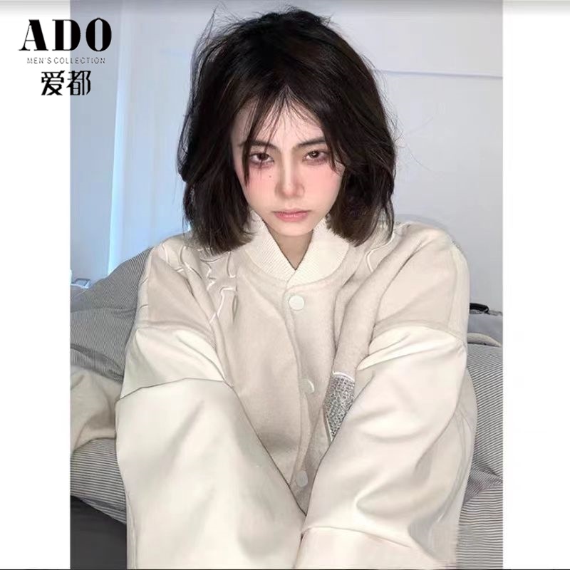 Áo Khoác Bóng Chày Vải Len Dáng Rộng Kiểu Retro Mỹ Thời Trang Xuân Thu Cho Nam Và Nữ