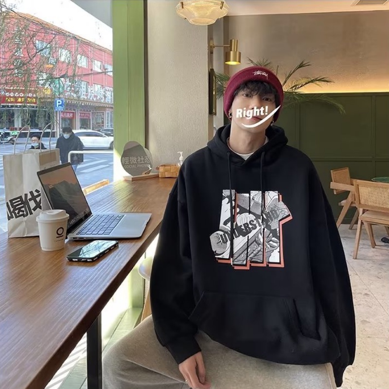 Áo Hoodie Form Rộng In Họa Tiết Hoạt Hình Phong Cách Hiphop Đường Phố