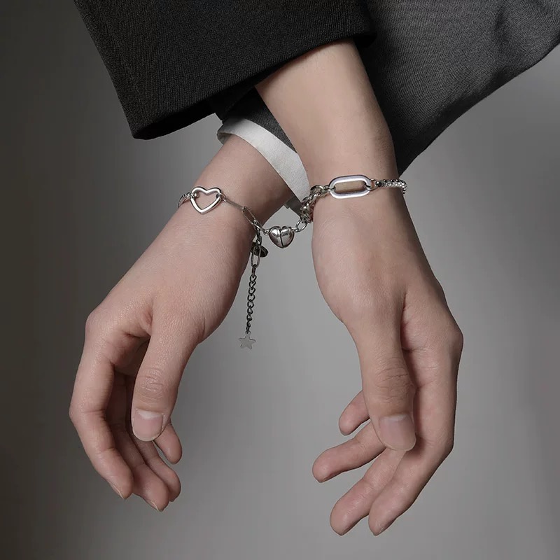 Vòng tay mạ bạc 925 Hút Nam Châm TOGETHER ý nghĩa dành cho cặp đôi nam nữ