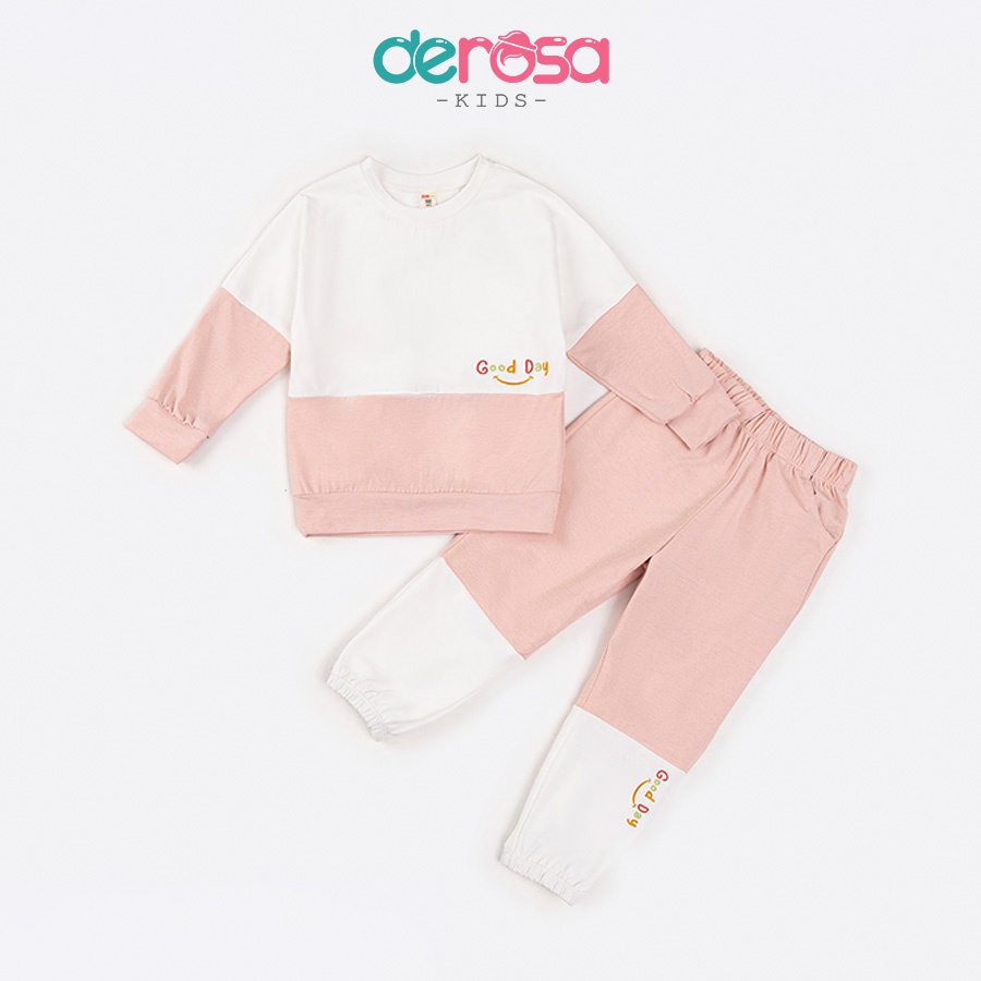 Bộ quần áo dài tay DEROSA KIDS chất liệu cotton Hàn quốc cho bé từ 1 đến 5 tuổi AWKDZ726B