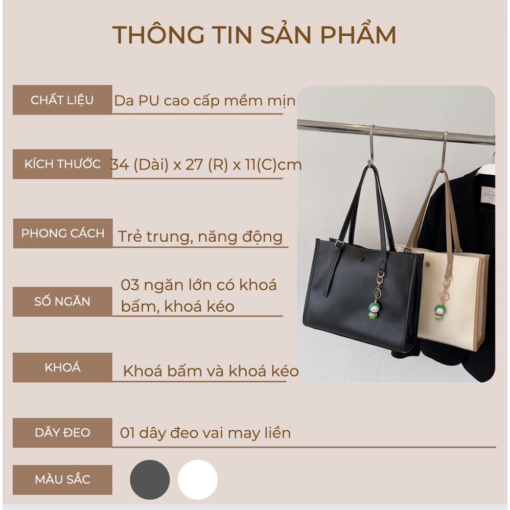 Túi vừa laptop 14 inch A4, công sở tote da đi học đi làm tiện dụng - Basic.Shine mã BS29 - Hàng sẵn